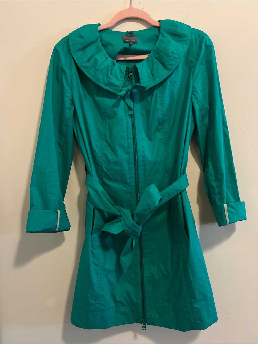 Kristin Davis Bright Teal/Green Cotton Shell Garment